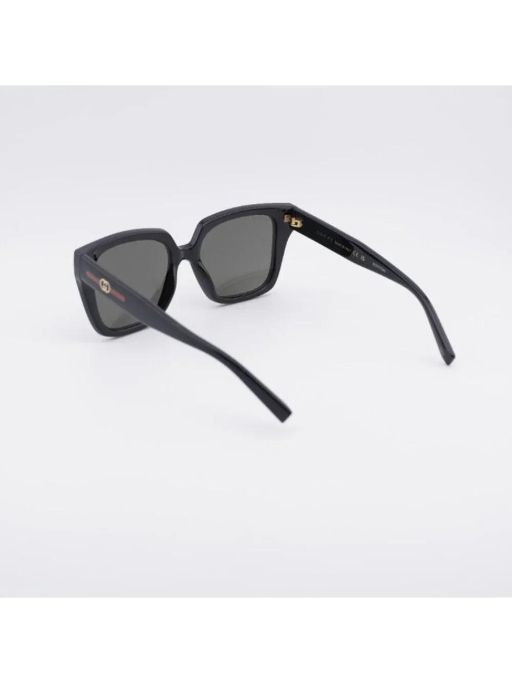 Gucci GG2102S 001 Sunglasses Black Square Frame, Grey Lenses